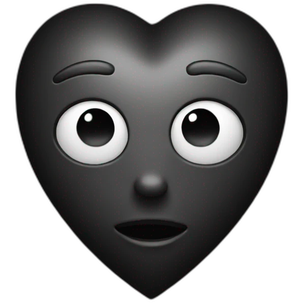 Black heart in fair emoji