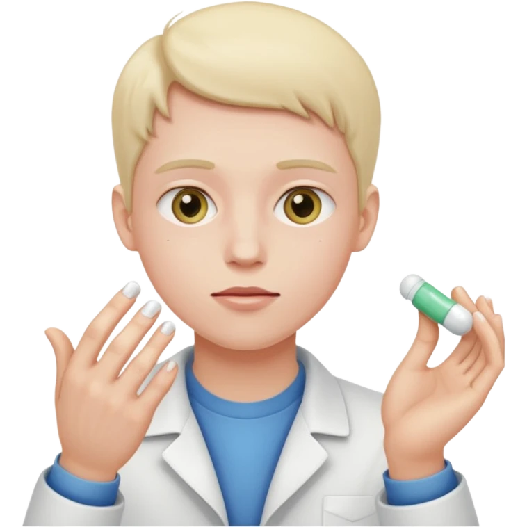 Joven tomando pastilla emoji