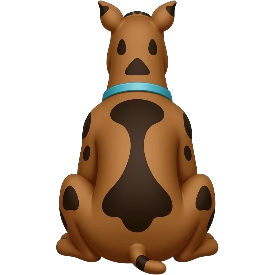 Shaggy from Scooby Doo sitting down from behind emoji