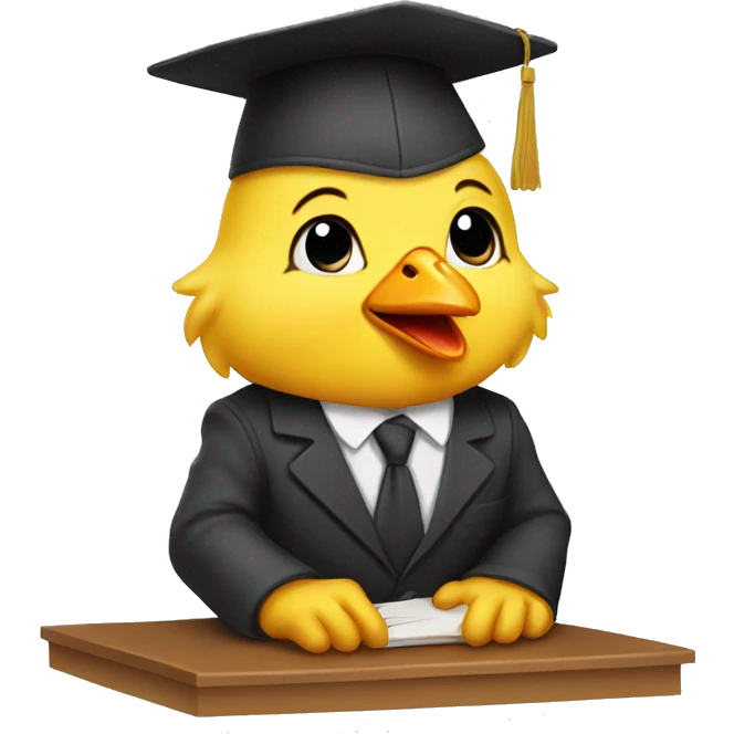 Baby chicken working as a lawyer emoji
