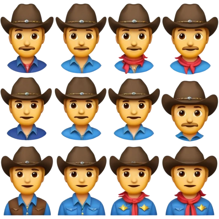 Cowboy emoji merget with other eomijs emoji