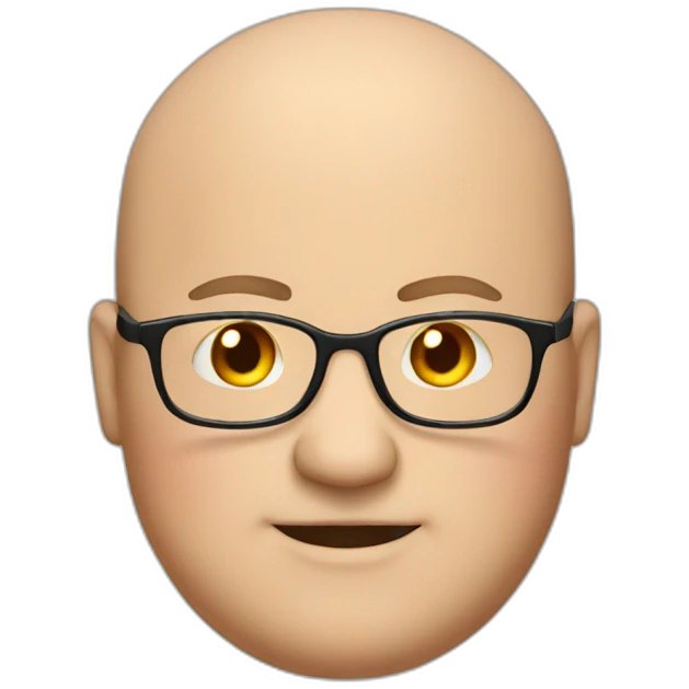 Fat bald guy with glasses in a red suit emoji