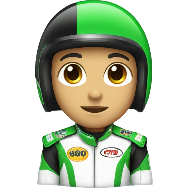 Black and green racecar  emoji