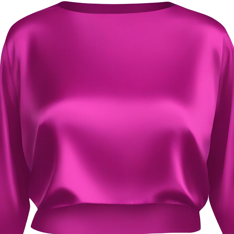 Realistic magenta cut out silk crop top blouse. emoji