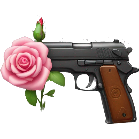 gun with tiny built in rose emoji