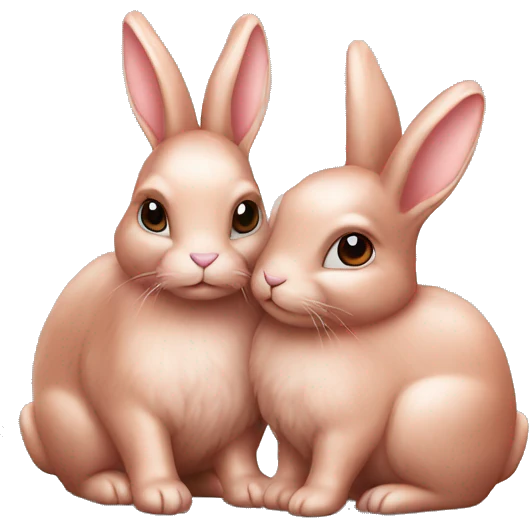 Pair of rose gold bunnies  emoji