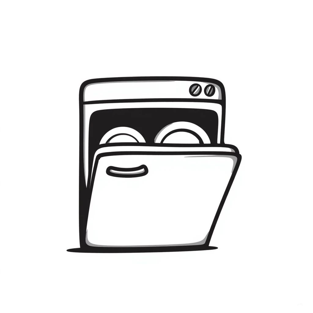 dishwasher, hand drawn doodle style emoji