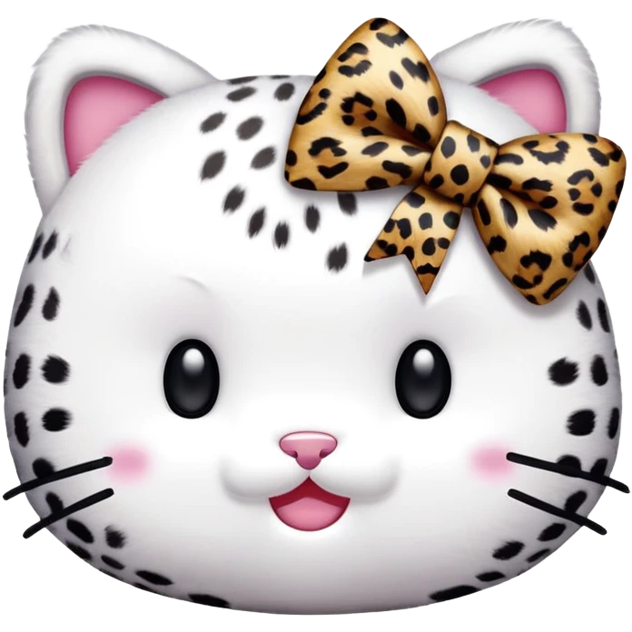hello kitty with leopard bow emoji