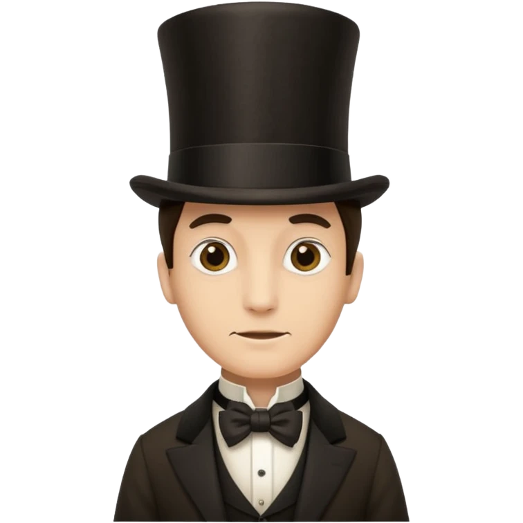 19th century man in a top hat, standing emoji