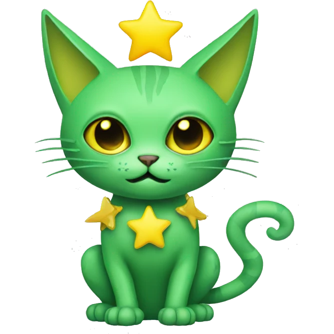 A Green Cat Alien with a yellow star emoji
