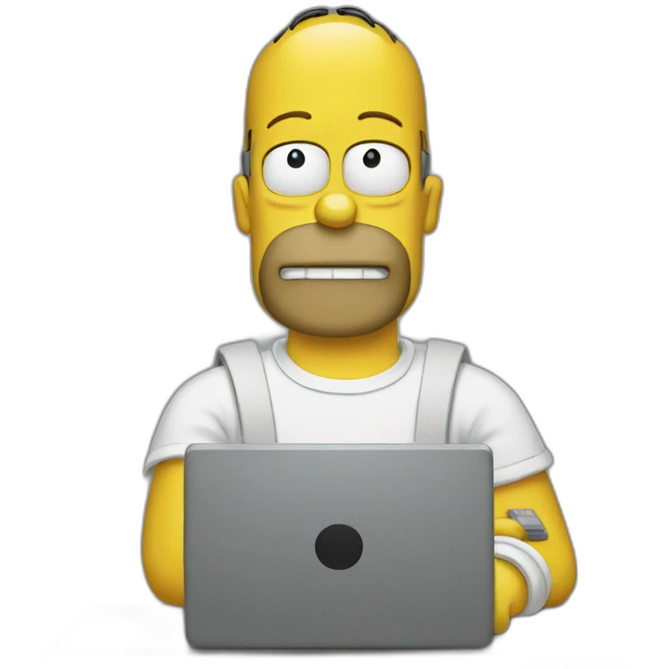 homer typing on computer emoji