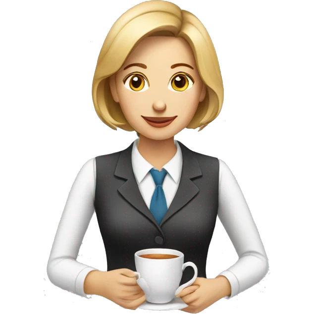 business woman drinking tea emoji