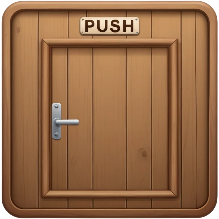 Door with a sign push emoji
