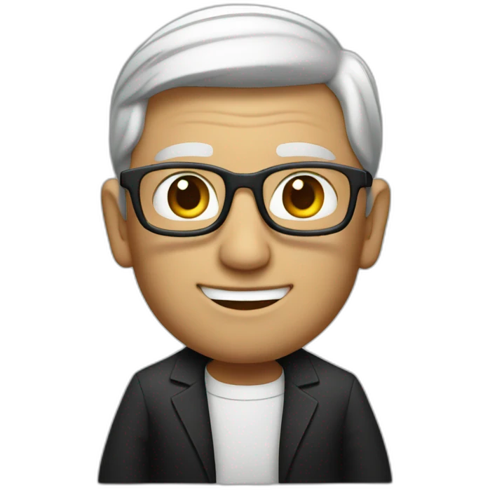 tim cook with black macbook emoji