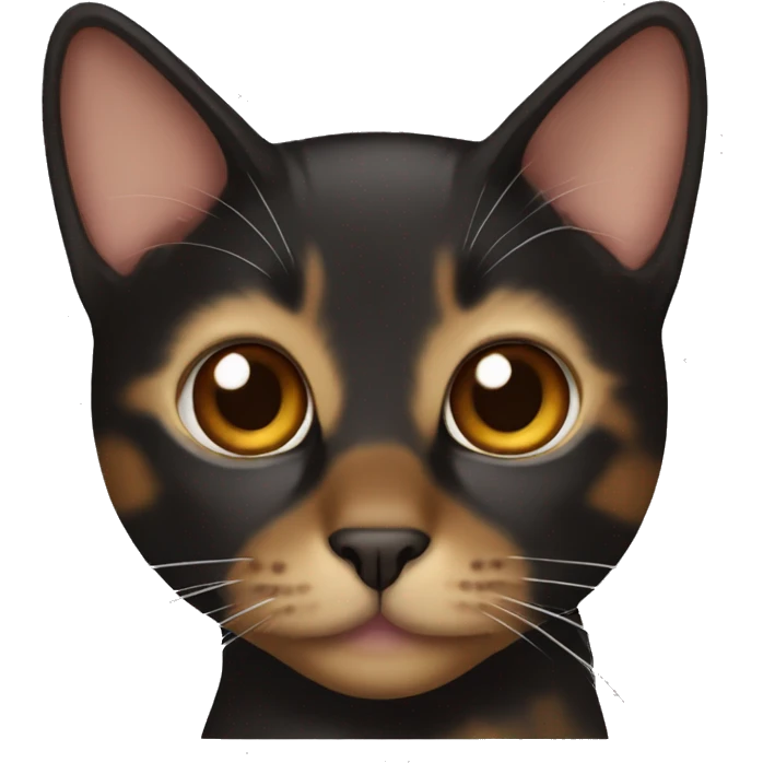 Black and brown cat with geterochromia emoji