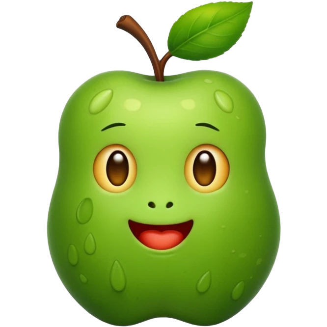 cute larva, apple emoji style emoji