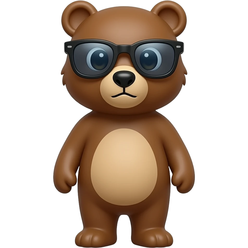 Spectacle bear emoji