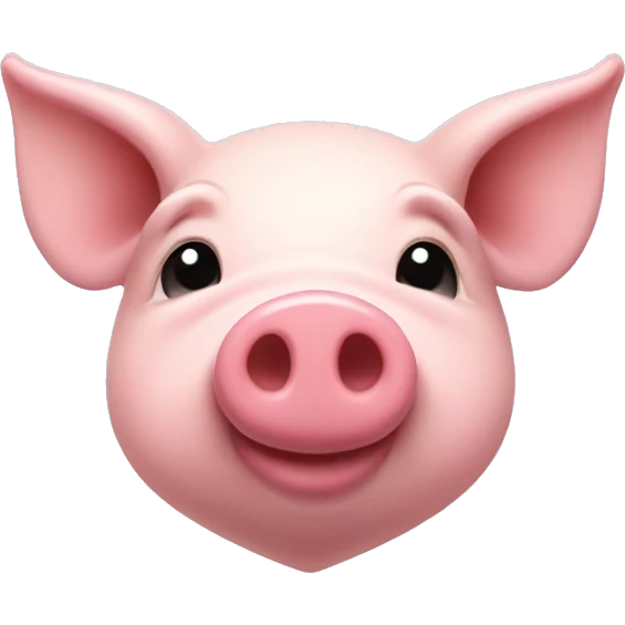 Nose pig on the light pink heart emoji