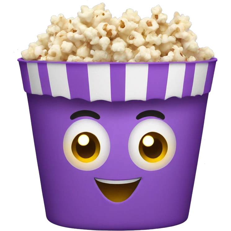 popcorn bucket which as smiling face with horns in purple color emoji
