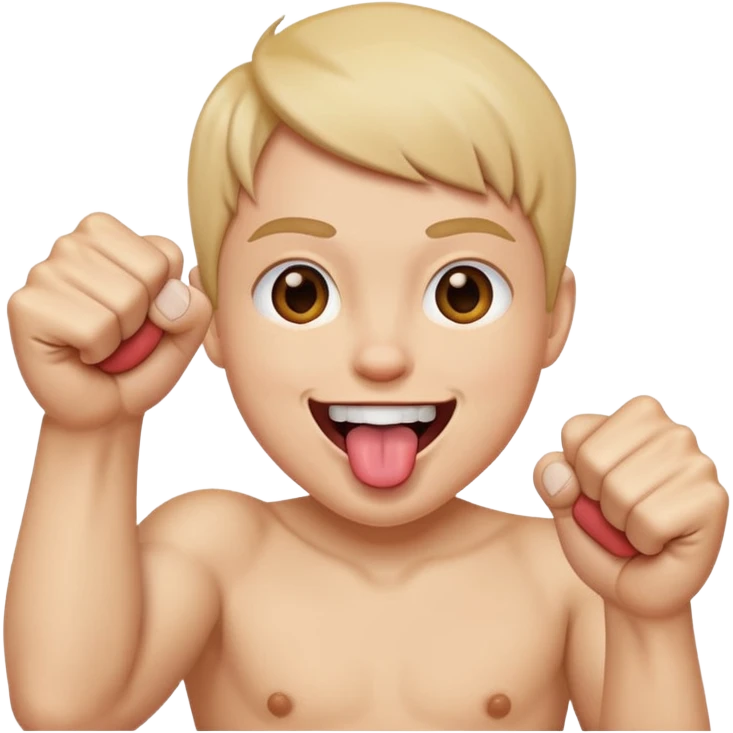 Tongue out face with two fists together emoji