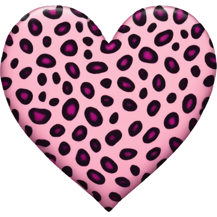 Pink leopard print heart emoji