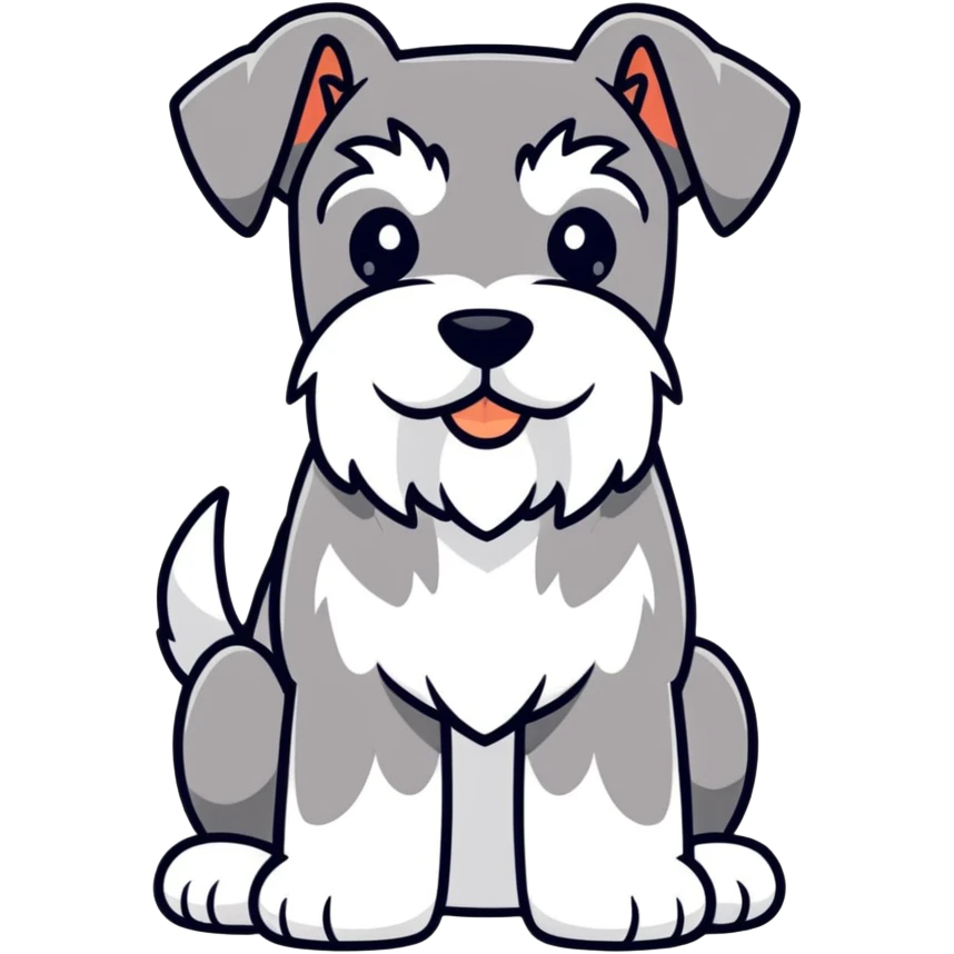 schnauzer dog cartoon sticker emoji