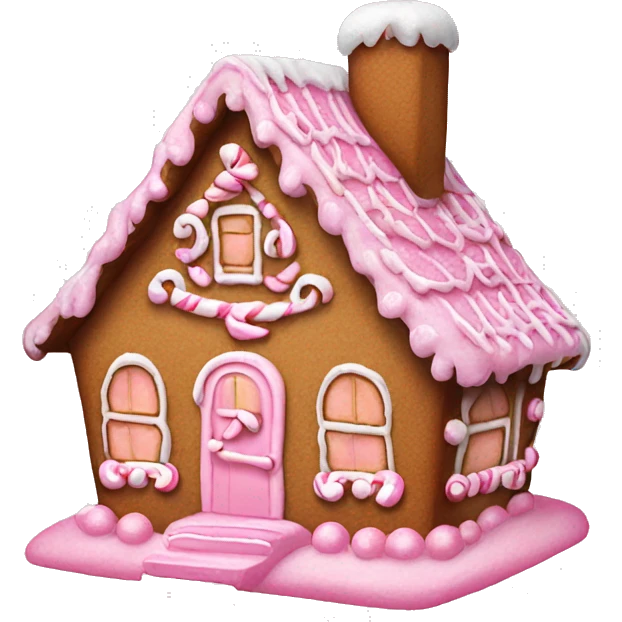 CutI pink gingerbread house emoji