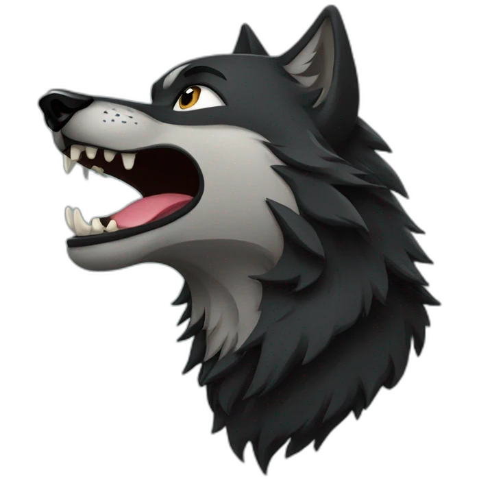 Black wolf howling  emoji