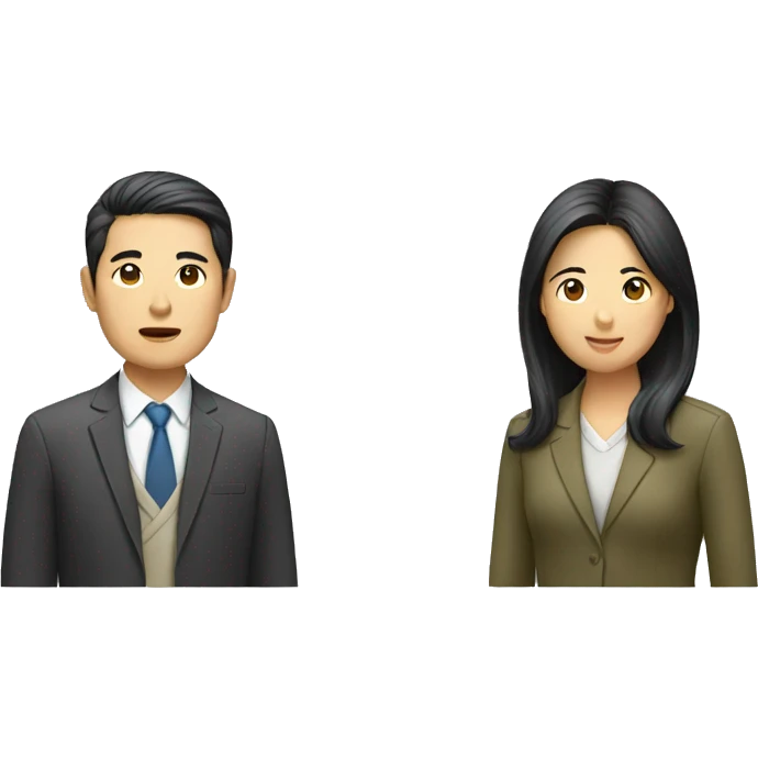 two asian people in discussion emoji