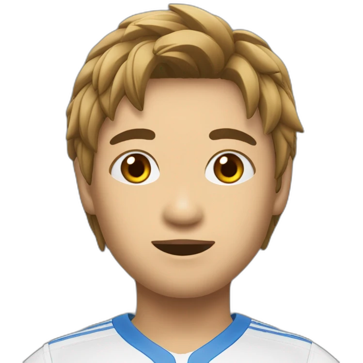 Un asiat avec ses cheveux devant les yeux qui aime les jeu vidéo et le volley emoji
