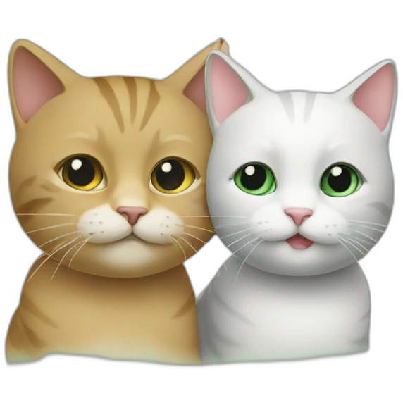 Deux chats faisant un check emoji