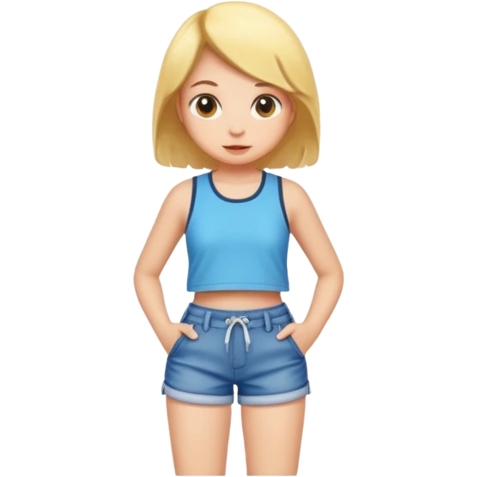 Chick with shorts emoji