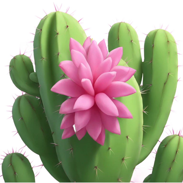 Pink cactus but smooth emoji