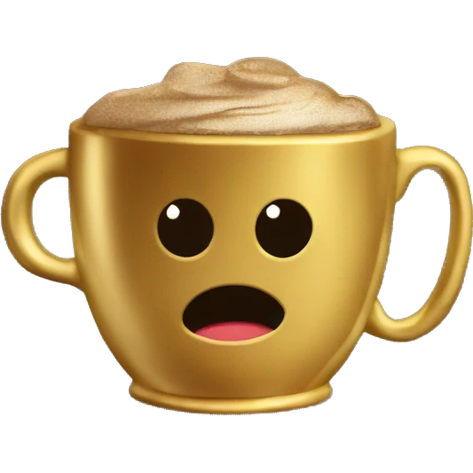 gold cup with coffee emoji