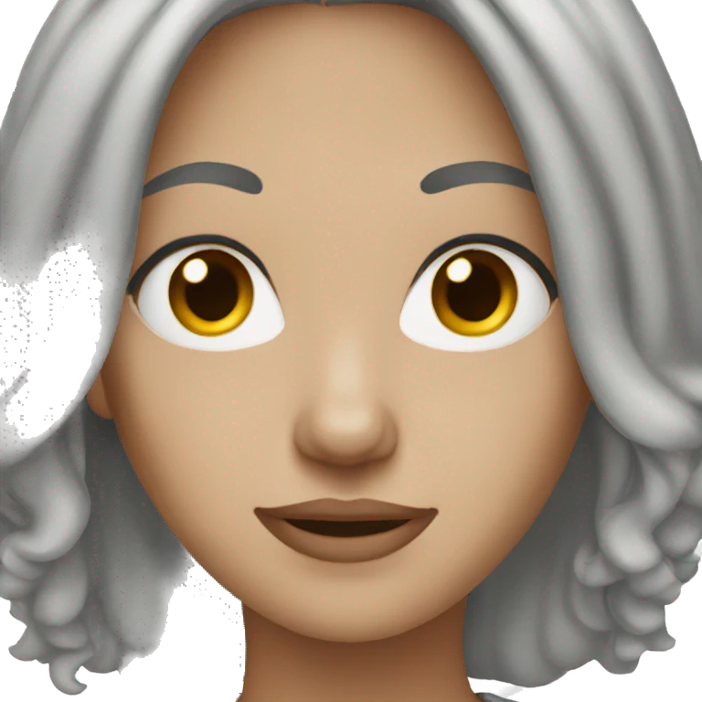 Woman brown grey hair white skin emoji