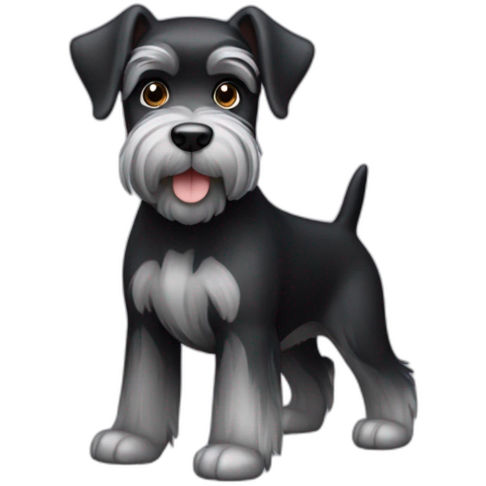 black and silver miniature schnauzer emoji