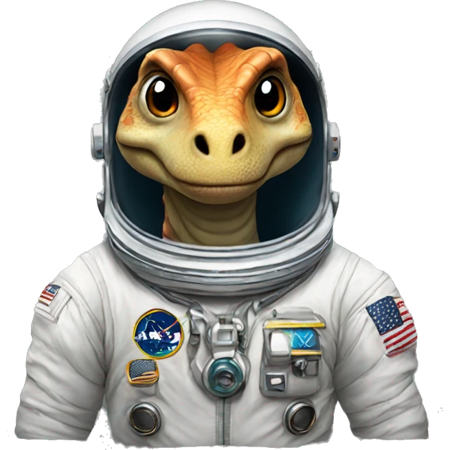 Dinosaur in astronaut suit face  emoji