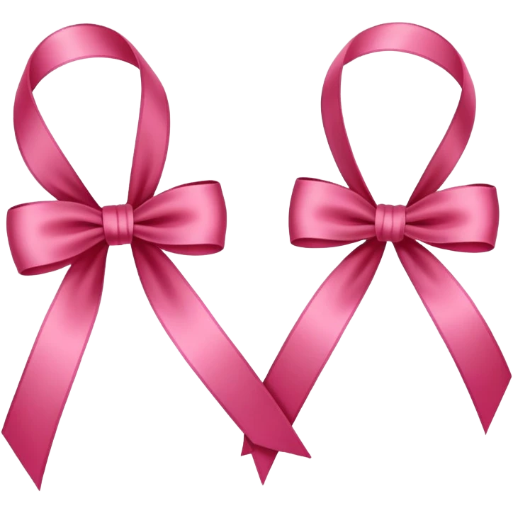 Two small thin Deep-Reddish-Pink cute ribbon-ties emoji
