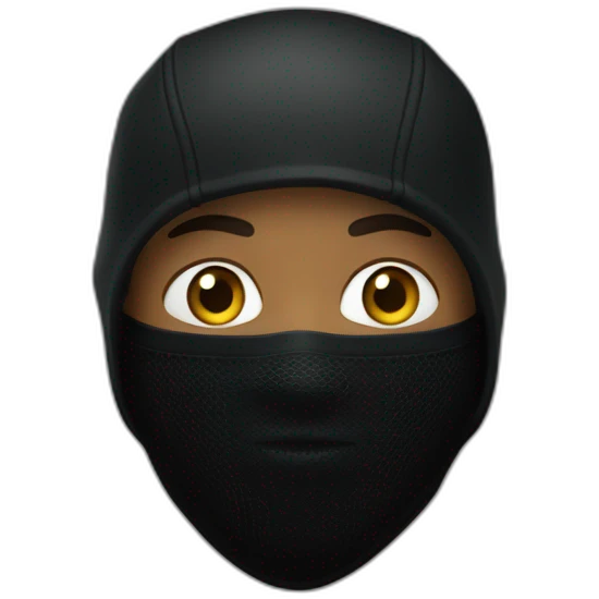 a young man with nike black balaclava emoji