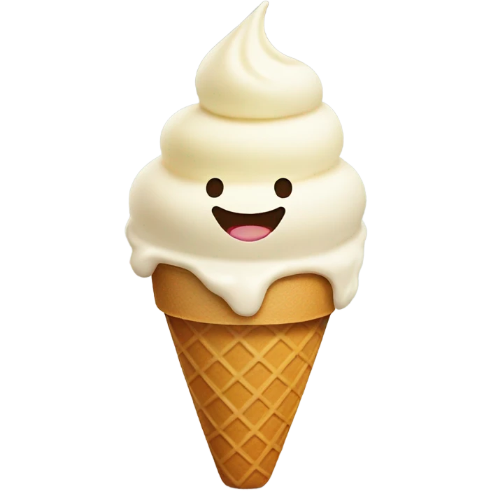 Icecream with smiley face emoji