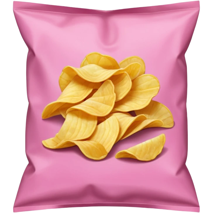 Pink bag of potato chips emoji