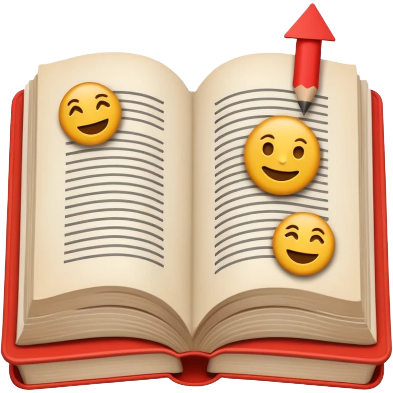 A minimalist emoji-style icon representing wordplay — symbolizing creativity with language. It features an open book or speech bubble merging with playful letters or word fragments, forming a clever visual pun. emoji