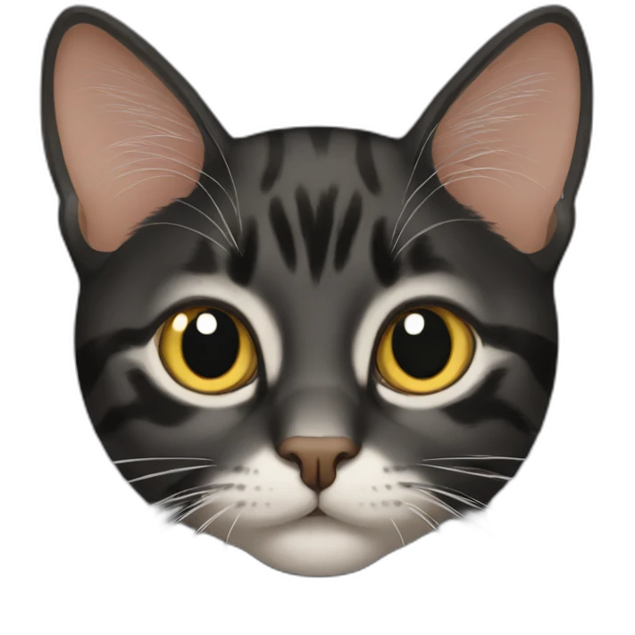 black cat-tabby cat emoji