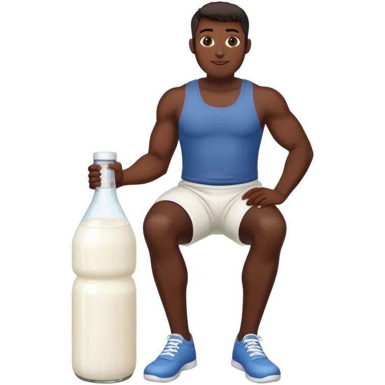 Раб с гирей на ноге, в руках кефир  emoji