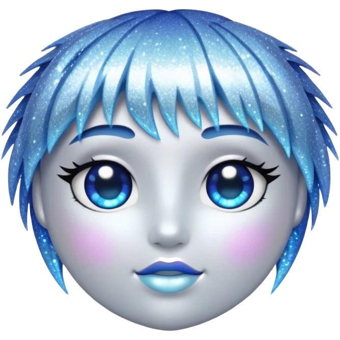 silver sparkle with blue shimmers emoji