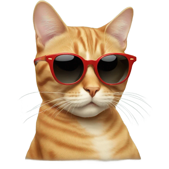 Cat with sunglasses smoking emoji