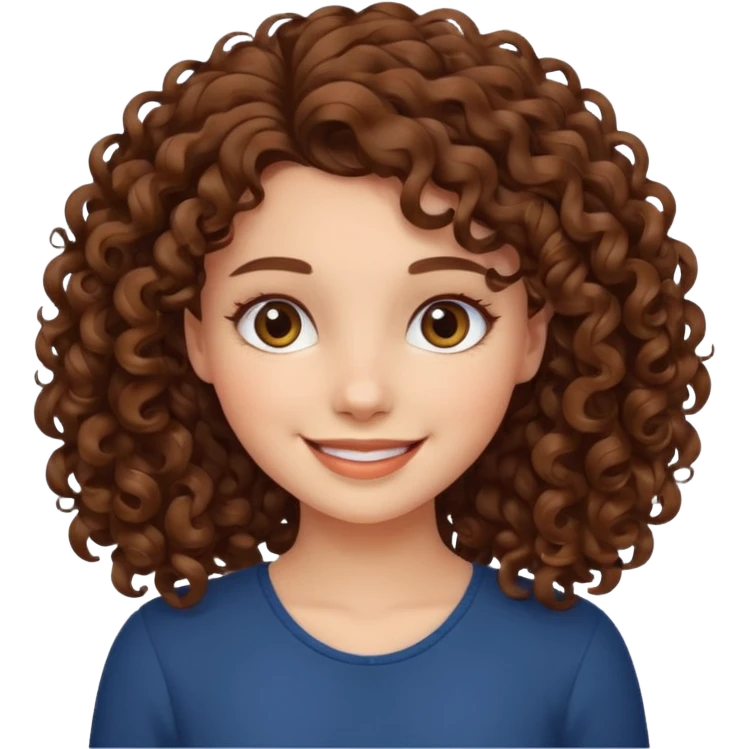 a beautiful curly hair girl emoji