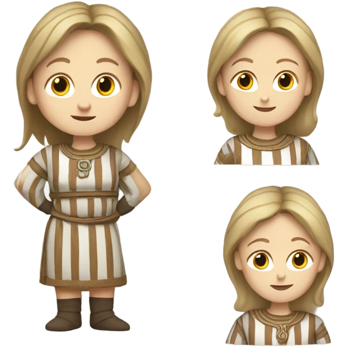 White woman 11th century, with vertical striped tunic emoji