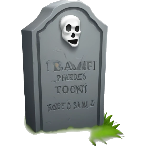 gravestone with RIP bambam emoji