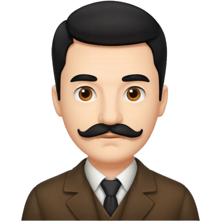 Thick Mustache Man black hair emoji